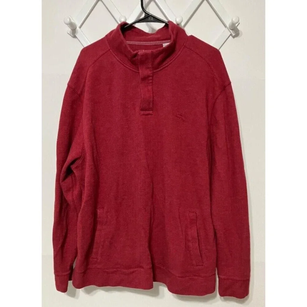 Tommy Bahama XXL Long Sleeve 1/4 Zip‎ Pullover Gorpcore Coastal Grandpa Sweater